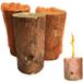 Monmobilierdesign - Lot De 6 Bûches Suédoises En Bois – Bougies De Jardin Pour Ambiance Extérieure – Autonomie 1,5h À 2h – Feu De Camp Naturel