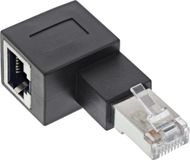 InLine STP CAT6a 10 Gigabit RJ45 haakse adapter - haaks naar links / zwart