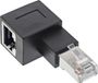 InLine STP CAT6a 10 Gigabit RJ45 haakse adapter - haaks naar links / zwart
