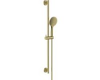 Wiesbaden Unimatch glijstangset compleet met handdouche 3 standen diameter 12 cm geborsteld messing