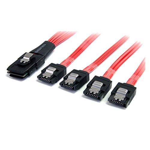 StarTech.com Serial ATA SCSI SAS kabel 1m - SFF-8087 naar 4x SATA met lipje
