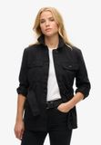 Superdry - Katoenen safari-jas met riem - Dames - Zwart