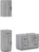 vidaXL - 3-delig - badkamerkast - set - HOORN - Grijs - Sonoma - Bewerkt - hout