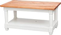 Biscottini Salontafel van hout, 90,5 x 50,5 x 45,5 cm, gemaakt in Italië, banktafel, lindehout, handgemaakte witte tafel, salontafel