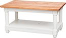 Biscottini Salontafel van hout, 90,5 x 50,5 x 45,5 cm, gemaakt in Italië, banktafel, lindehout, handgemaakte witte tafel, salontafel
