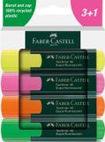 Faber-Castell Tekstmarker - 4 stuks in karton etui - Geel, Oranje, Rood en Groen