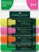 Faber-Castell Tekstmarker - 4 stuks in karton etui - Geel, Oranje, Rood en Groen