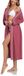 OEM Shenzhen Haorui Industrial Technology Co., Ltd. Dames Morgenmantel Badjas Kimono van Katoen - Lang - Lichtgewicht - Met Lange Mouwen en Zakken - Violetrood - Maat S