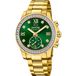 Jaguar J983/5 Polshorloge Dames Goudkleurig Groene Wijzerplaat Saffierglas Staal