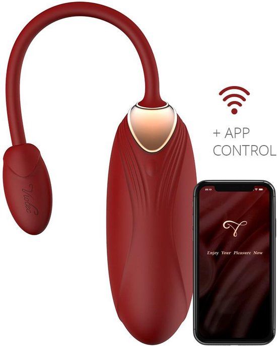 Viotec Oliver Pro Vibrator - Draagbare Vibrator met App Bediening - Goud en Wijnrood