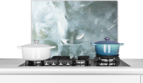 KitchenYeah Spatscherm keuken 70x50 cm - Kookplaat achterwand Acrylverf - Structuren - Abstract - Muurbeschermer - Spatwand fornuis - Hoogwaardig aluminium
