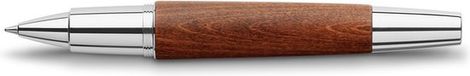 Faber-Castell E-motion Rollerball Pen - Pearwood & Chrome - Black Ink - B Nib