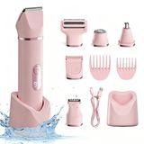 Merkloos 5-in-1 Lady Shavers - Gezichtshaarverwijderaar - Elektrisch scheerapparaat - Rose