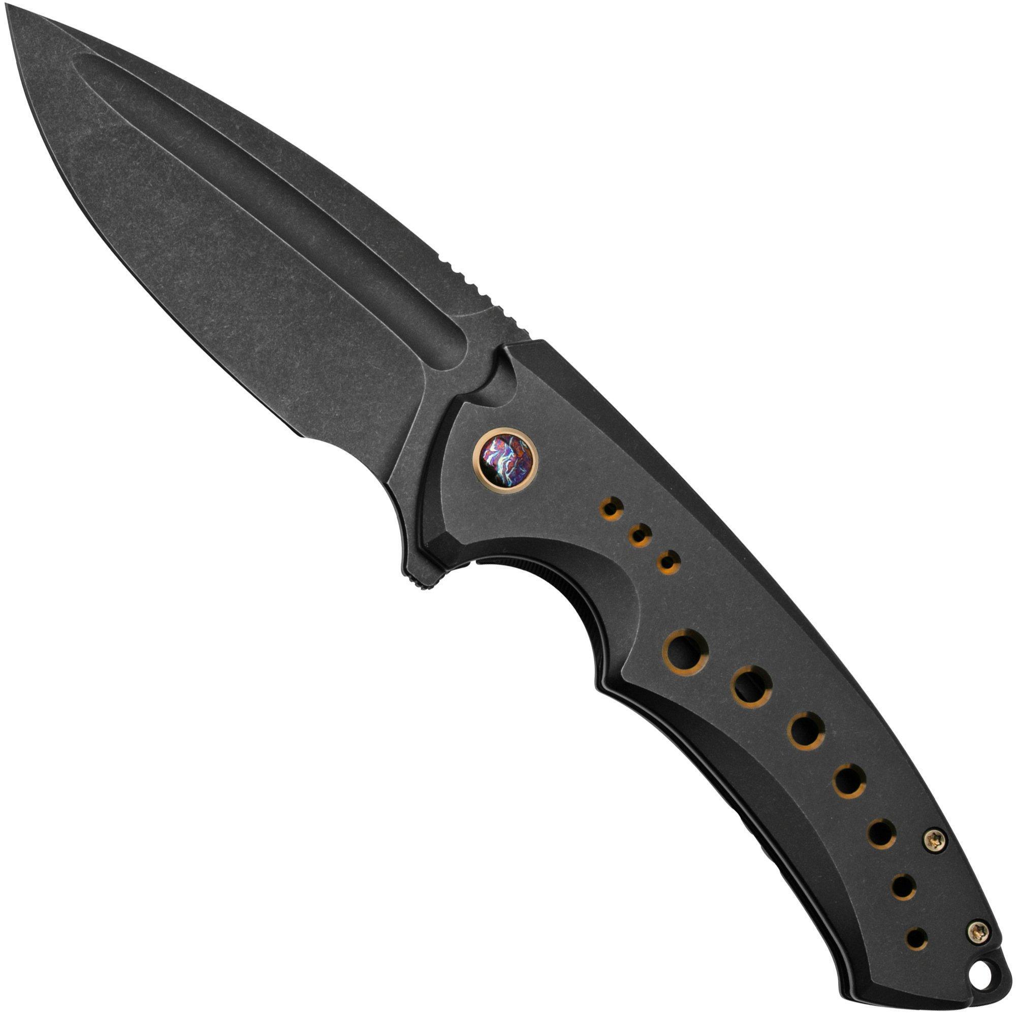 WE Knife Nexusia WE22044-1 Black Titanium, Black Stonewashed, zakmes