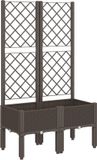 vidaXL Jardinière avec treillis 80x40x142 cm polypropylène marron