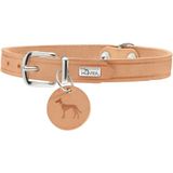 HUNTER hondenhalsband AALBORG, Kleur: natur, robuust & slijtvast leer, sterke vetting, ideaal voor hondensport & dagelijks gebruik, met leren hanger, Made in Germany, Maat: 32