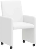 vidaXL Eetkamerstoelen met wielen 2 stuks Kunstleer Wit 57 x 66 x 94 cm