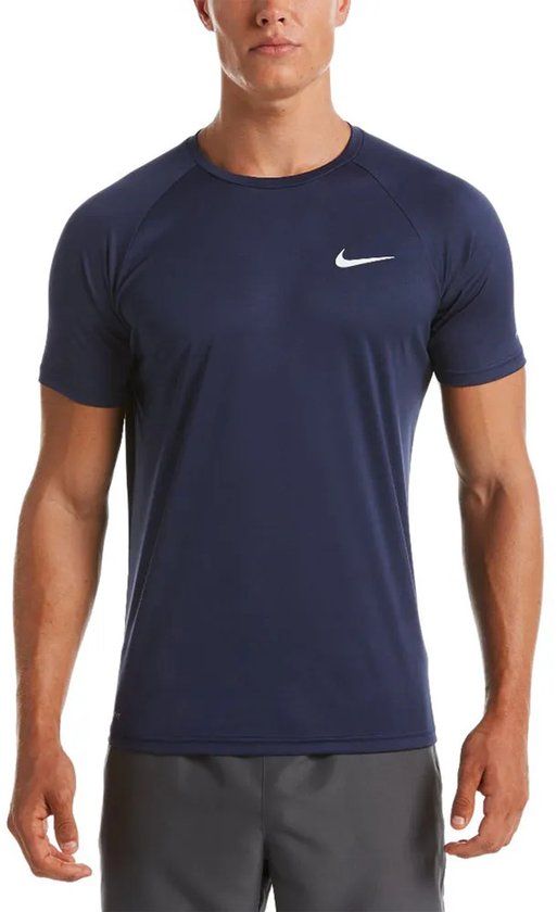 Nike Swim Essential Men's Short Sleeve Hydroguard Swim Shirt - Midnight Navy - Size L