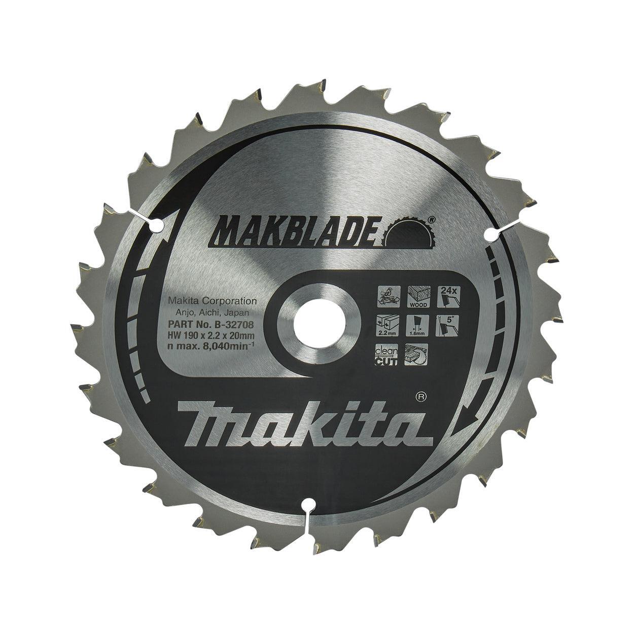 Makita B-32708 Afkortzaagblad voor Hout | Makblade | Ø190mm Asgat 20mm 24T