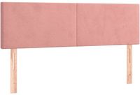 vidaXL Hoofdbord 144x5x78/88 cm Fluweel Roze
