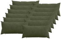 vidaXL Kussensloop 12 stuks HEERLEN Groen 40 x 80 cm corduroy