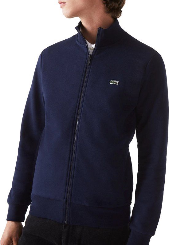 Lacoste Vest Full Zip Donkerblauw - Heren Maat S - Padel - Navy - Polyester - SS24