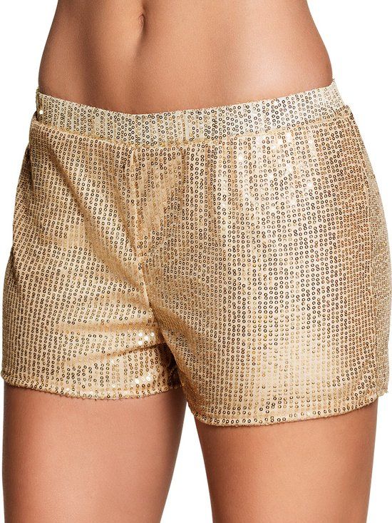 Boland - Hotpants Sequins goud (M) - Vrouwen