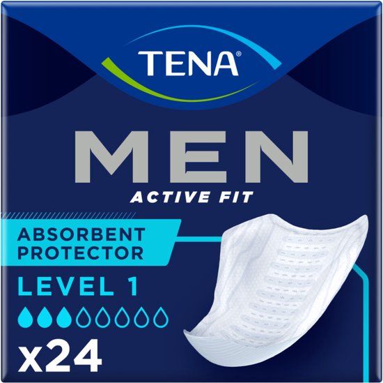 TENA Men Active Fit - Level 1 - 6 x 24 stuks - Incontinentiepads voor Mannen