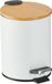 Relaxdays Pedaalemmer 3 liter - Softclose - Bamboe Deksel - Wit