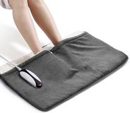 Unyqoos Chauffe-pieds électrique, coussin chauffant, très grandes dimensions 50 x 80 cm, sac de pieds avec 5 niveaux de température et protection contre la surchauffe avec arrêt automatique, lavable en machine, Vert.