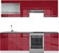 Vicco Fame-Line Complete keukeneenheid – 240 cm, WB Antraciet Bordeaux hoogglans/wit