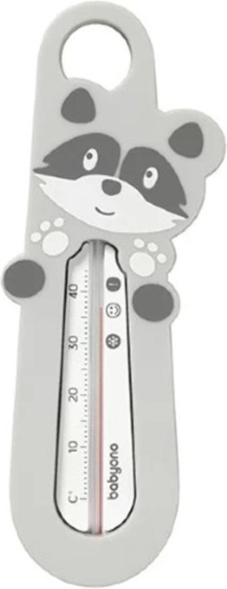 Babyono Baby Ono Wasbeer Grijs Drijvende Bad Thermometer grijs