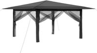 vidaXL Gazebo met 4 Zijwanden 4 x 4 m Lichtgrijs en Antracietkleurig