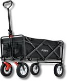 FUXTEC Bolderkar CT100 – Opvouwbare handkar met dak – Max. draagvermogen 75 kg – Verwijderbare zonwering – Stevig stalen frame – Ingebouwde achtermand – Geschikt voor kinderen van 3 tot 6 jaar