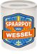 Bellatio Decorations Kinder spaarpot met naam - Wessel - keramiek - met dop - wit