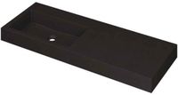 Wastafel INK Momento Wastafel Quartz Wasbak Links Zonder Kraangat - 1200x450x90 mm - Quartz Zwart