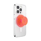 PopSockets Ronde telefoongreep compatibel met MagSafe, inclusief adapterring, telefoonhouder, compatibel met draadloos opladen - Swirl Aviation Orange