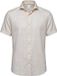 Vercate - Linnen Overhemd - Korte Mouwen - Slim Fit - Heren - Beige - Maat: 39/M