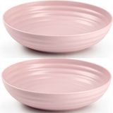 Plasticforte - Bol - 4x - Plastique - D22 x 5.5 cm - Vieux rose