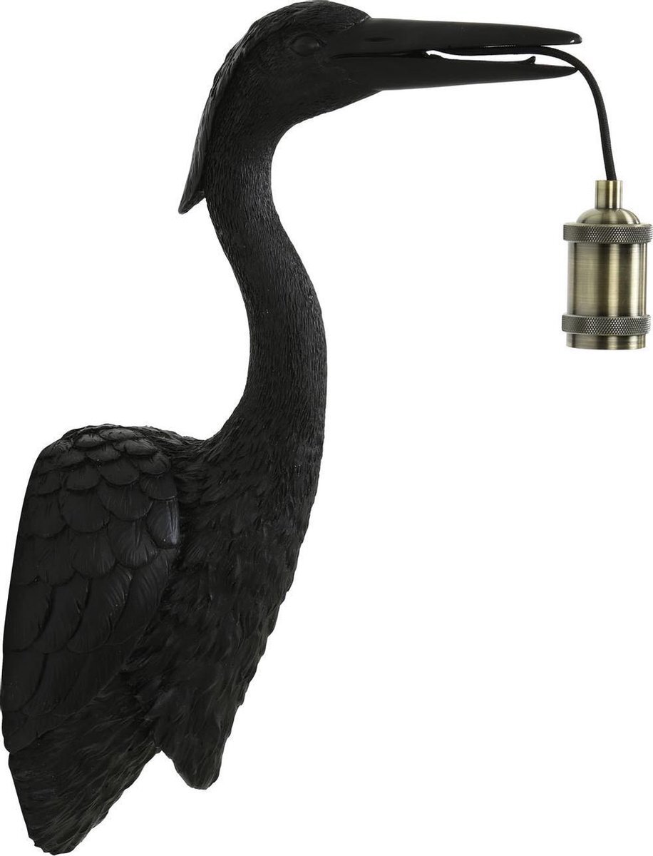 Light & Living Crane Wandlamp - Zwart - 29,5x16x48 cm