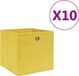vidaXL - Boîte de rangement - 10 pièces - 28x28x28 cm - intissé - poussière - jaune