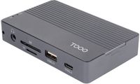 TooQ TQE-2242G SSD-behuizing M.2 NVMe/SATA met 10-in-1 hub, USB-C 3.2 Gen2, 2x USB-A 3.1 Gen2, USB-A 2.0, HDMI 2.0, RJ45 Gigabit, SD/TF-lezer, audio 3.5mm en PD-opladen 100W, grijs