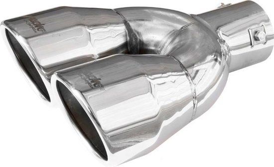 Simoni Racing Uitlaatsierstuk Dubbel Ovaal RVS - Ø90xL242mm - Montage ->62mm