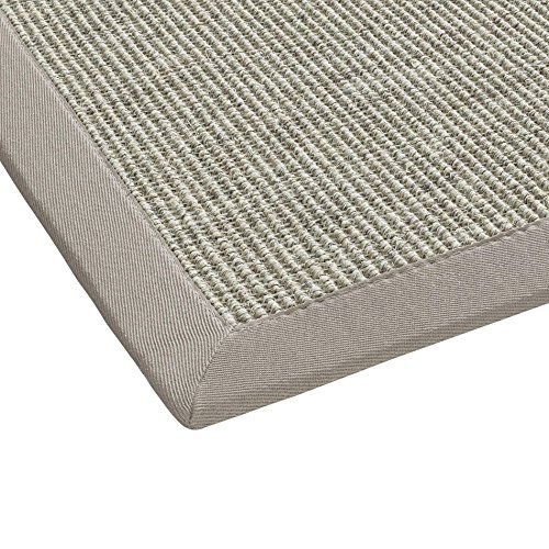 BODENMEISTER Sisal tapijt moderne hoogwaardige rand plat weefsel, verschillende kleuren en maten, variant: beige lichtgrijs, 67x133