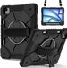 Selected by GSMpunt.nl Apple iPad Air 13 (2024/2025/2026) Hoes Back Cover met Handriem en 360° Draaibare Kickstand Standaard - Zwart