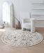 the carpet Mila – Klassiek glanzend vloerkleed met bloemenpatroon, geschikt voor woonkamer en eetkamer, crème beige met klassieke bloemen, 200 cm rond