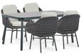 Lifestyle Garden Furniture Santika Yovan/lifestyle Tavano 160 cm dining tuinset 5-delig