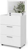 Vicco Table de maquillage Hanna, Blanc, 65.8 cm avec miroir