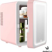 Jambo Skincare Fridge met 3 standen ledverlichting roze – Mini Koelkast – Make-up Koelkast - Organizer – 4L roze