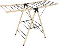 5five Wasrek/droogrek - zwart - bamboe - 95 x 137 cm - staand/inklapbaar